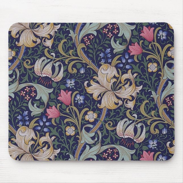 Golden Lily, William Morris Mouse Mat (Front)