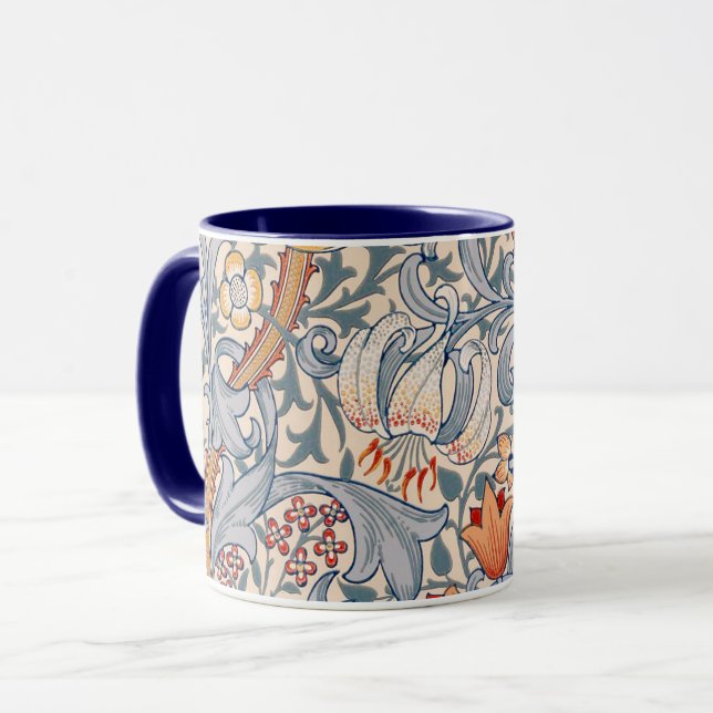 Golden Lily, William Morris Mug (Front Left)