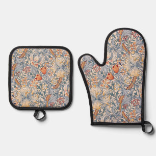 Golden Lily, William Morris Oven Mitt & Pot Holder Set