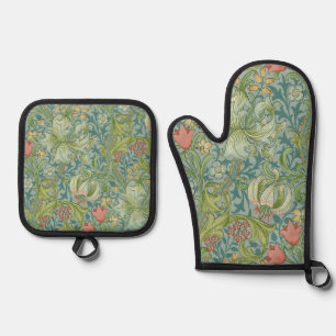 Golden Lily, William Morris Oven Mitt & Pot Holder Set