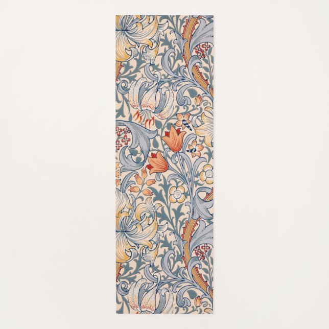 Golden Lily, William Morris Yoga Mat (Front)