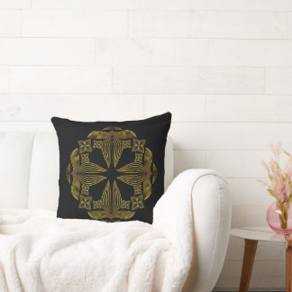 golden line flower petal cushion