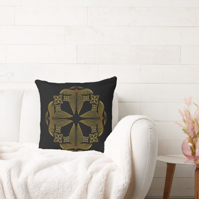 golden line flower petal cushion (Couch)