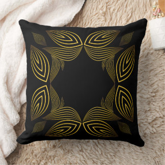 golden line flower petal cushion