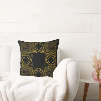 golden line flower petal cushion