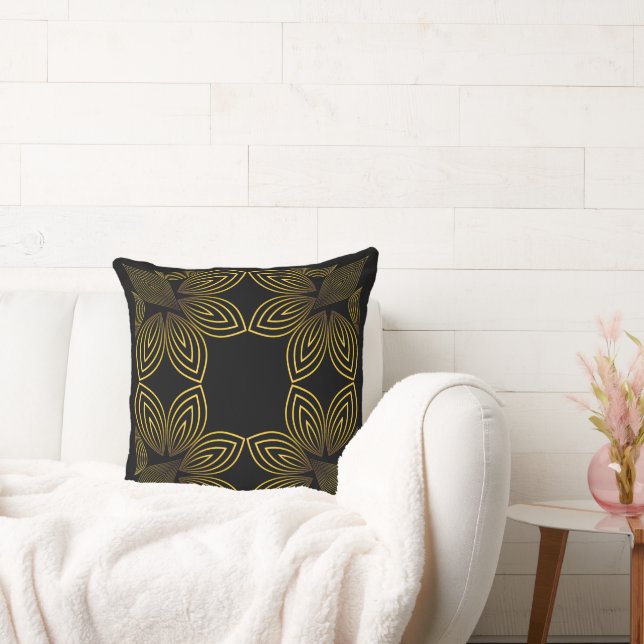 golden line flower petal cushion (Couch)
