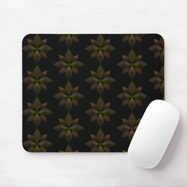golden line flower petal mouse mat (With Mouse)