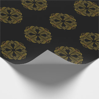 golden line flower petal wrapping paper