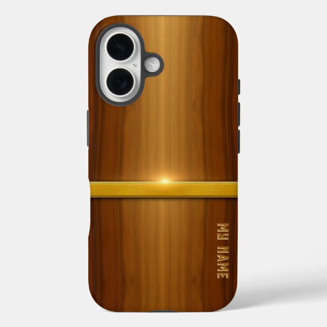 Golden Line Luxury Wood Case-Mate iPhone Case (Back)
