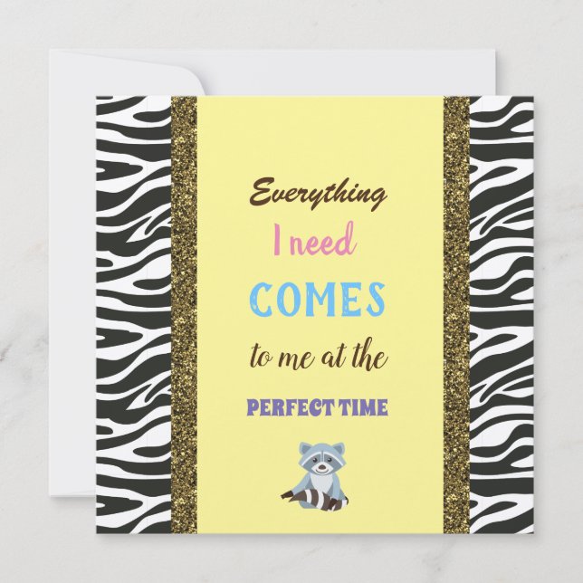 golden lines, Affirmation, racoon (Front)