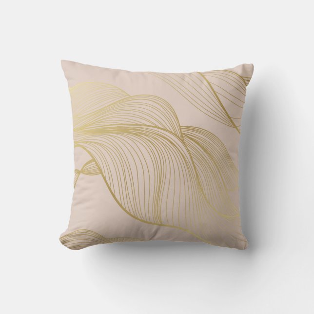 Golden Lines: Luxury Vintage Pattern. Cushion (Front)