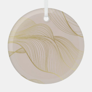 Golden Lines: Luxury Vintage Pattern. Glass Tree Decoration