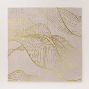 Golden Lines: Luxury Vintage Pattern. Jigsaw Puzzle
