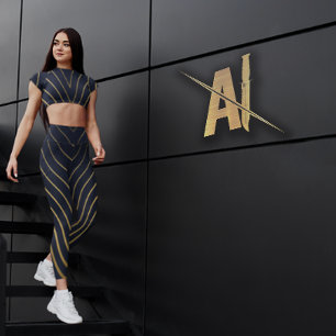Golden lines,modern design. leggings
