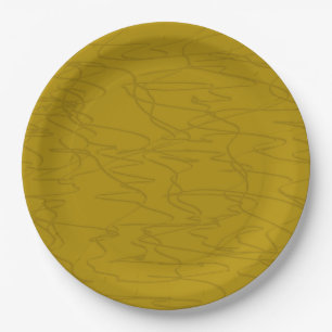 Golden Lines Paper Plate