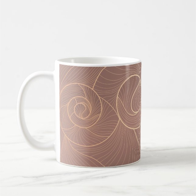 Golden lines pattern background. Luxury gold Line  Coffee Mug (Left)