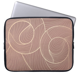 Golden lines pattern background. Luxury gold Line Laptop Sleeve