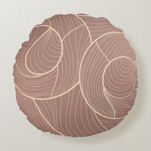 Golden lines pattern background. Luxury gold Line Round Cushion