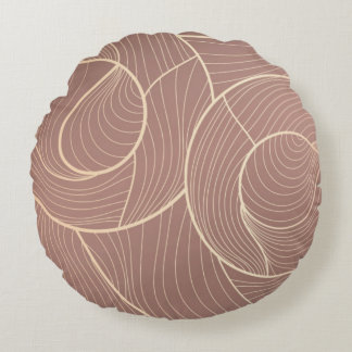 Golden lines pattern background. Luxury gold Line  Round Cushion