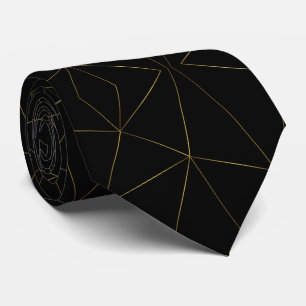 Golden lines with black background tie