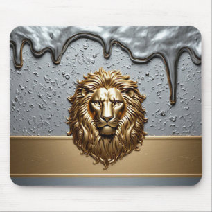 Golden Lion Emblem Royal Luxury Symbol 🦁 Mouse Mat