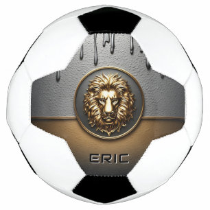 Golden Lion Face With Dripping Metal 🦁 Football