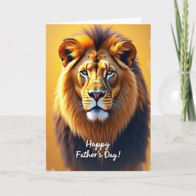 Golden Lion Fathers Day Image Card (Front)