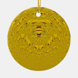 Golden Lion Head Art Print Ceramic Tree Decoration