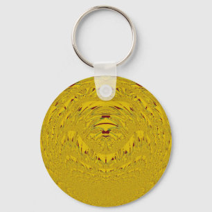 Golden Lion Head Art Print Key Ring