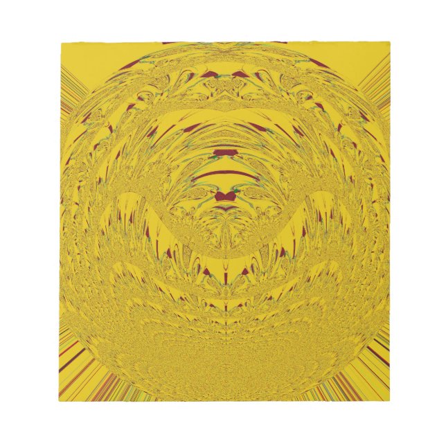 Golden Lion Head Art Print Notepad (Front)