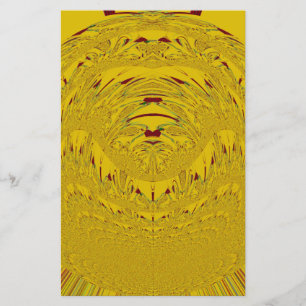 Golden Lion Head Art Print Stationery