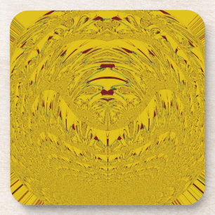 Golden Lion head pattern design Coaster