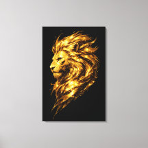 Golden Lion Legacy | Luxury Gold Lion Canvas Print