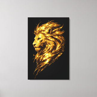 Golden Lion Legacy | Luxury Gold Lion Canvas Print