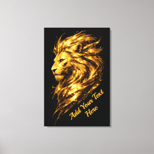 Golden Lion Legacy Personalised Luxury Gold Lion Canvas Print