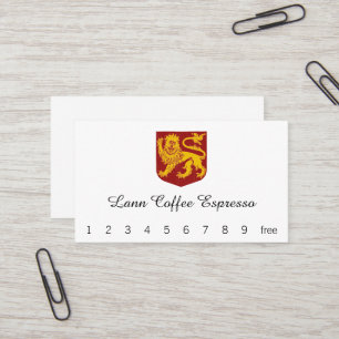 Golden Lion on Red Shield Heraldry Business Card