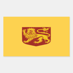 Golden Lion on Red Shield Heraldry Rectangular Sticker
