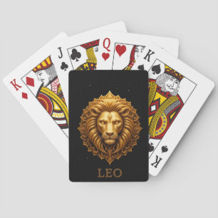 🦁 Golden Lion Symbol For Strength Zodiac Playing Cards