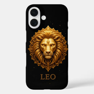 Golden Lion Symbol Representing Strength, Zodiac iPhone 16 Case