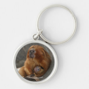 Golden Lion Tamarin with Baby 2 Key Ring