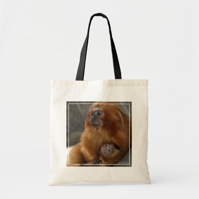 Golden Lion Tamarin with Baby Tote Bag (Front)
