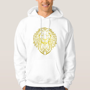 Golden Lion white hoodie men