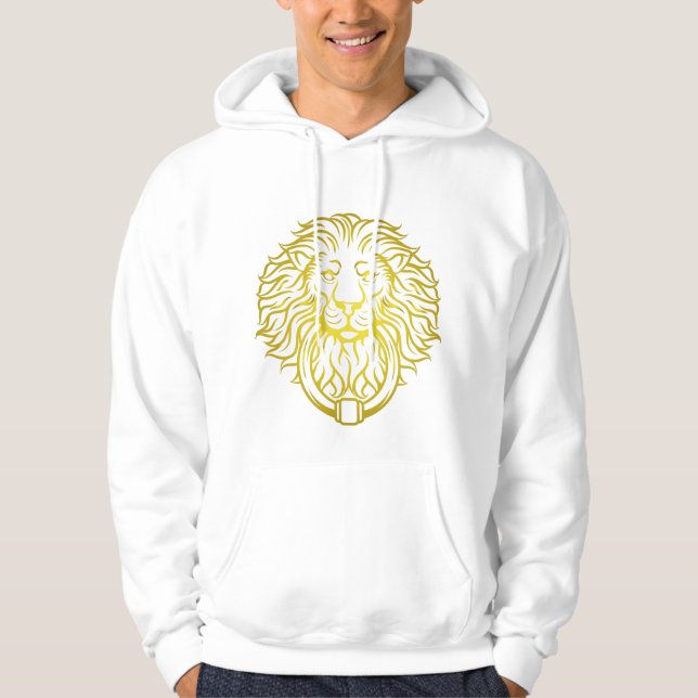  Golden Lion white hoodie men (Front)
