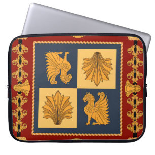 Golden lions: Art Nouveau scarf design Laptop Sleeve