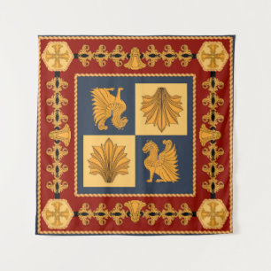 Golden lions: Art Nouveau scarf design Tapestry
