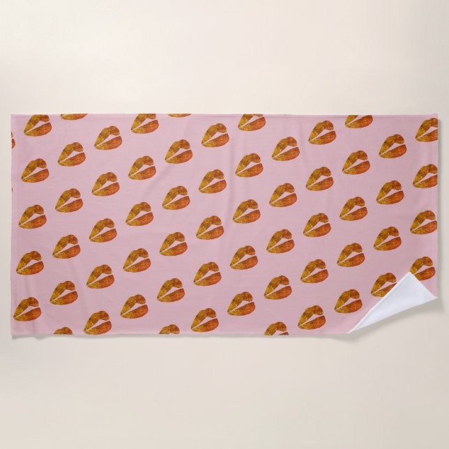 Golden Lips Beach Towel (Front)