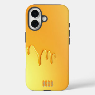 Golden Liquid Dripping Abstract iPhone 16 Case