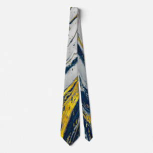 Golden liquid with blue tones tie