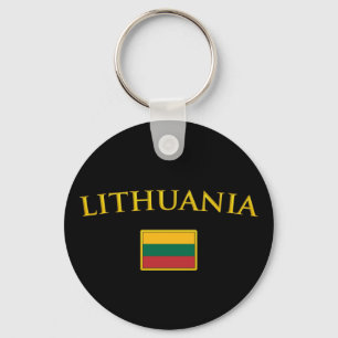 Golden Lithuania Key Ring