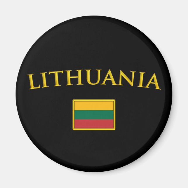 Golden Lithuania Magnet (Front)